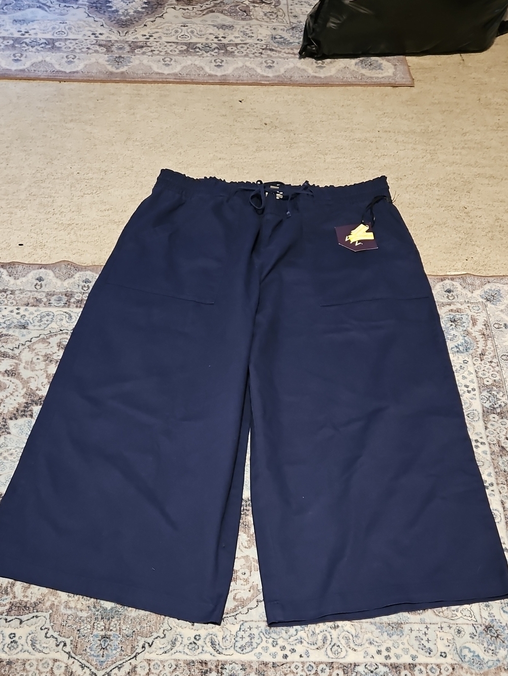 Ava & Viv Dark Blue Wide-Leg Pull-On Skort